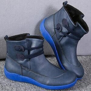 Ankle Boots Round Toe Casual Comfortable Lightweight Blue/Black Size 9US /40CN